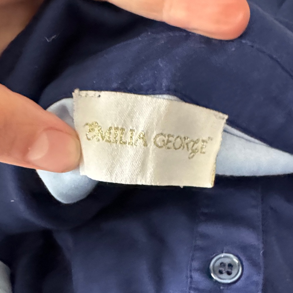 Emilia George Michelle Colorblock Belted Midi Shirtdress Small - Picture 2 of 6